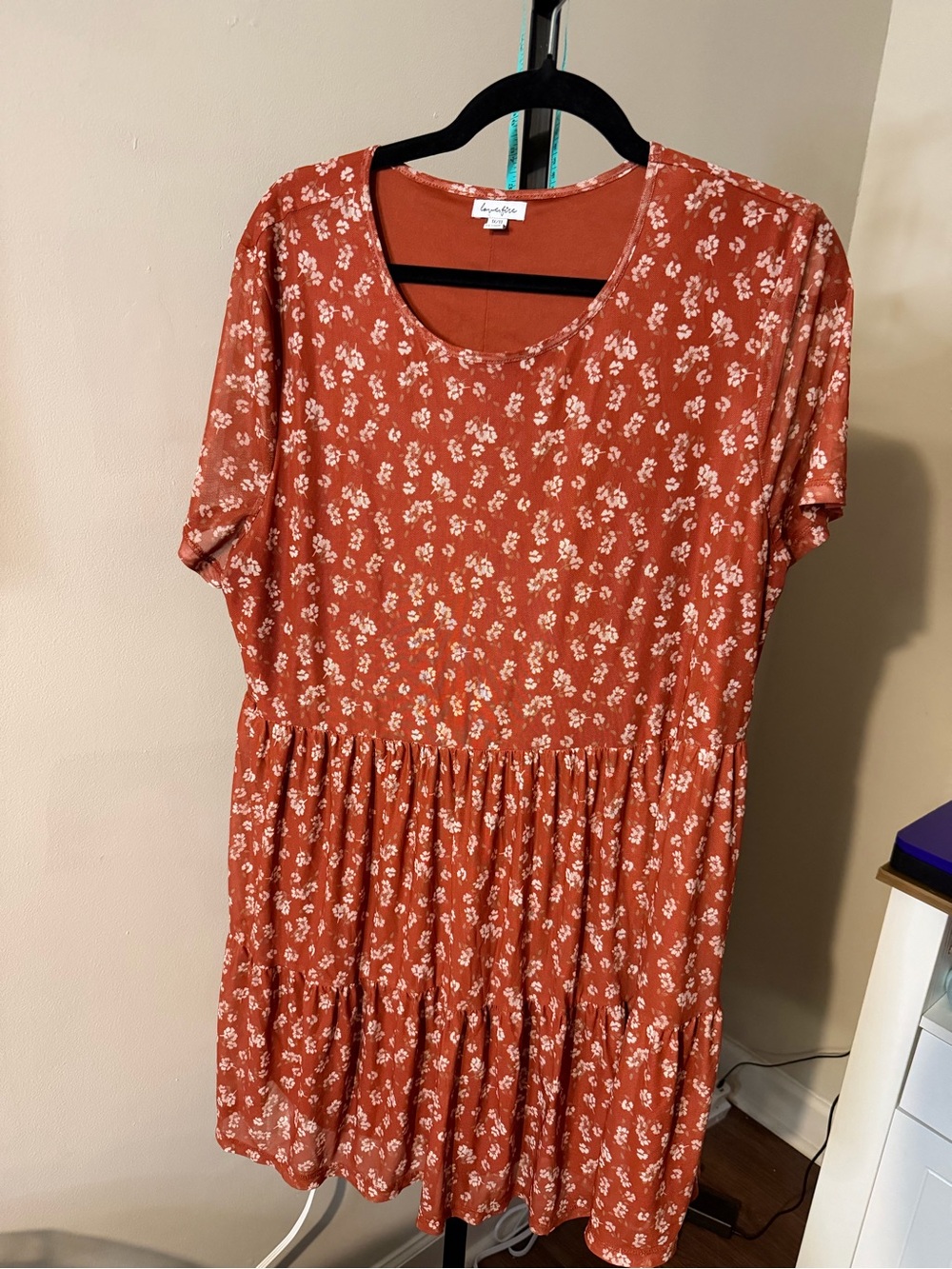 Women’s Rust Floral Tiered Dress